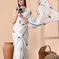 Best Hand Embroidery White Saree
