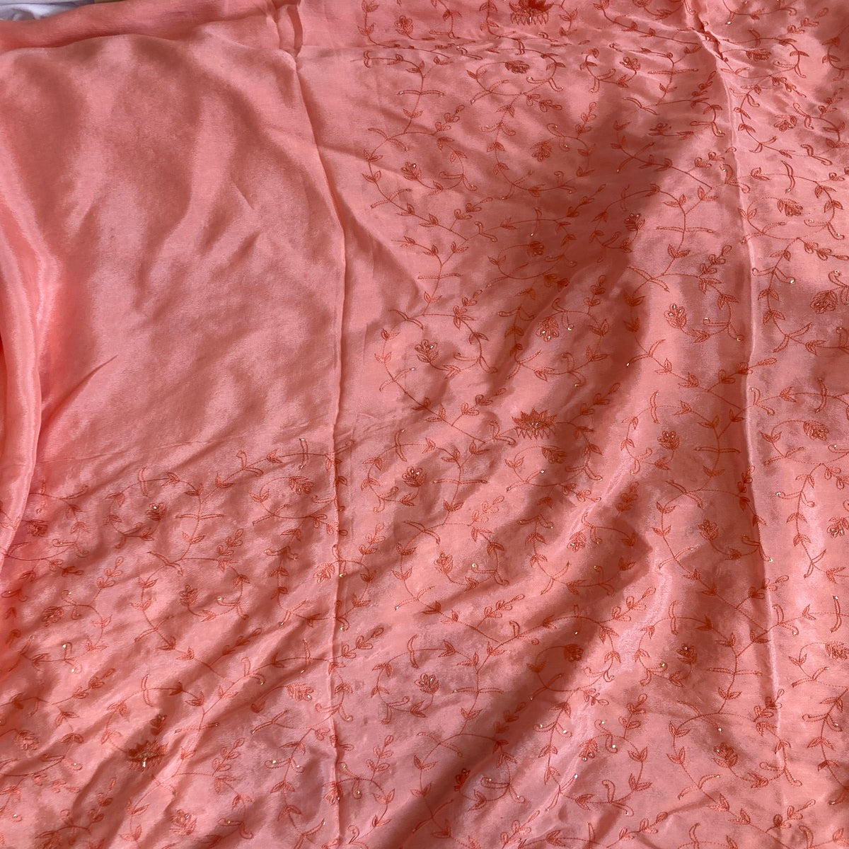 Designer chinon chiffon saree for festive wear