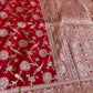 HandCrafted Pure Kataan Silk Red Saree