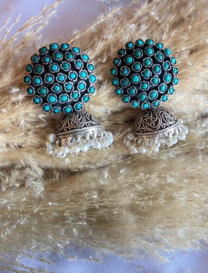 Sterling Silver Jhumki Earrings