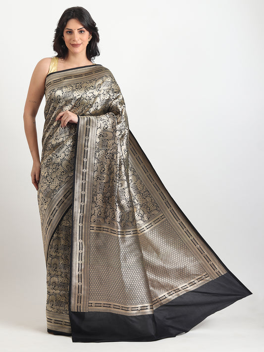 Kataan Silk Black Saree