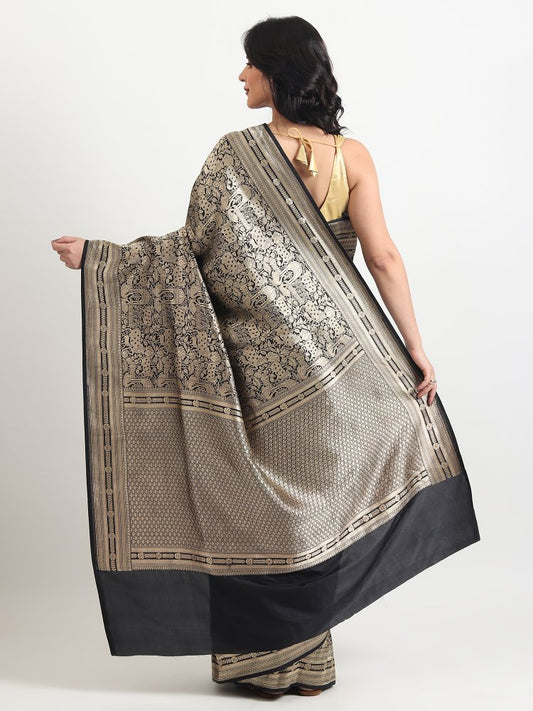 Kataan Silk Black Saree