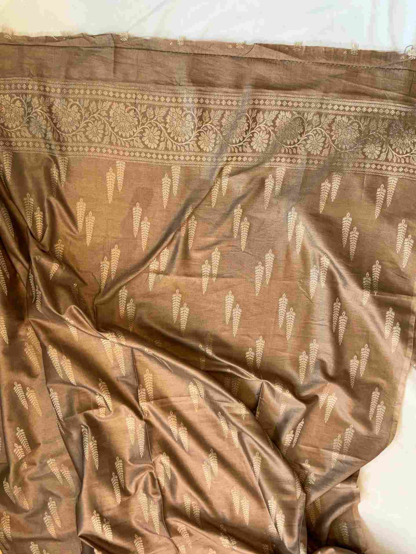 Muga Silk Beige Salwar and Suit