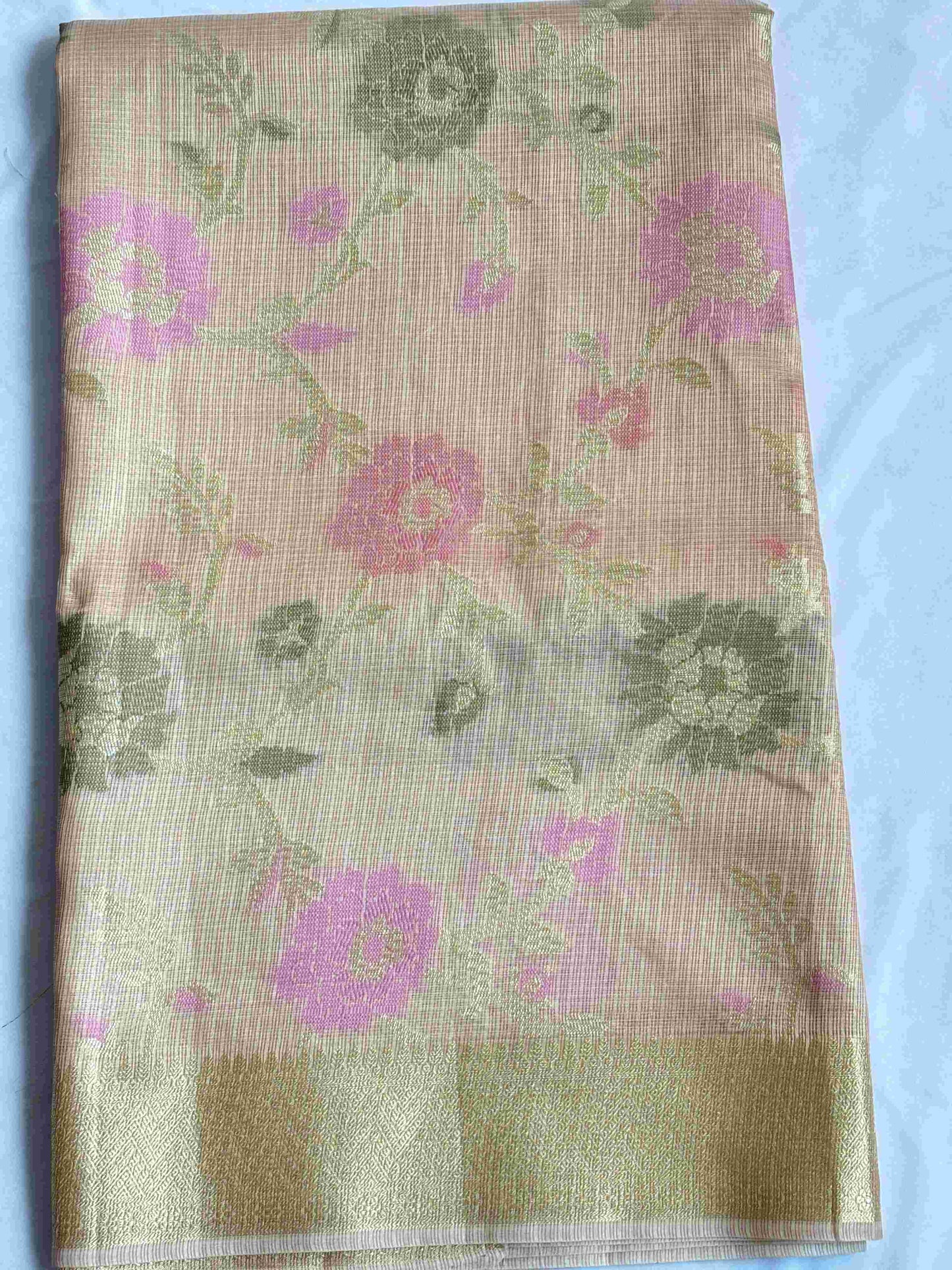 Tissue Plain Muga Silk Saree