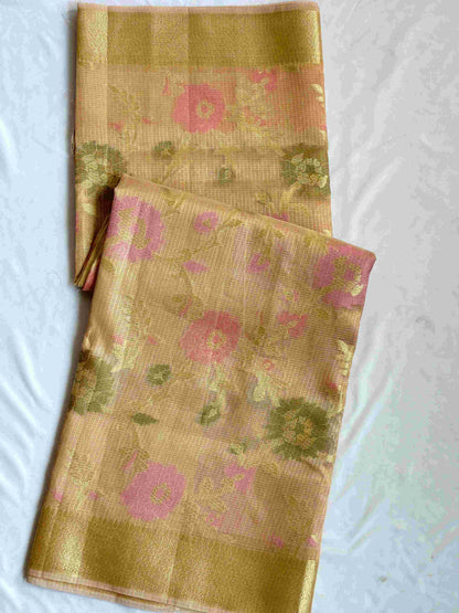 Tissue Plain Muga Silk Saree