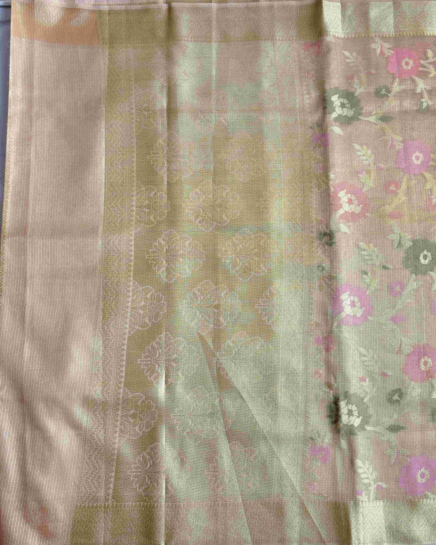 Tissue Plain Muga Silk Saree