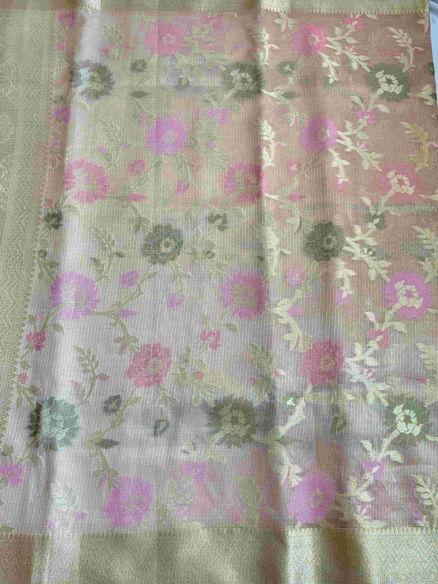 Tissue Plain Muga Silk Saree