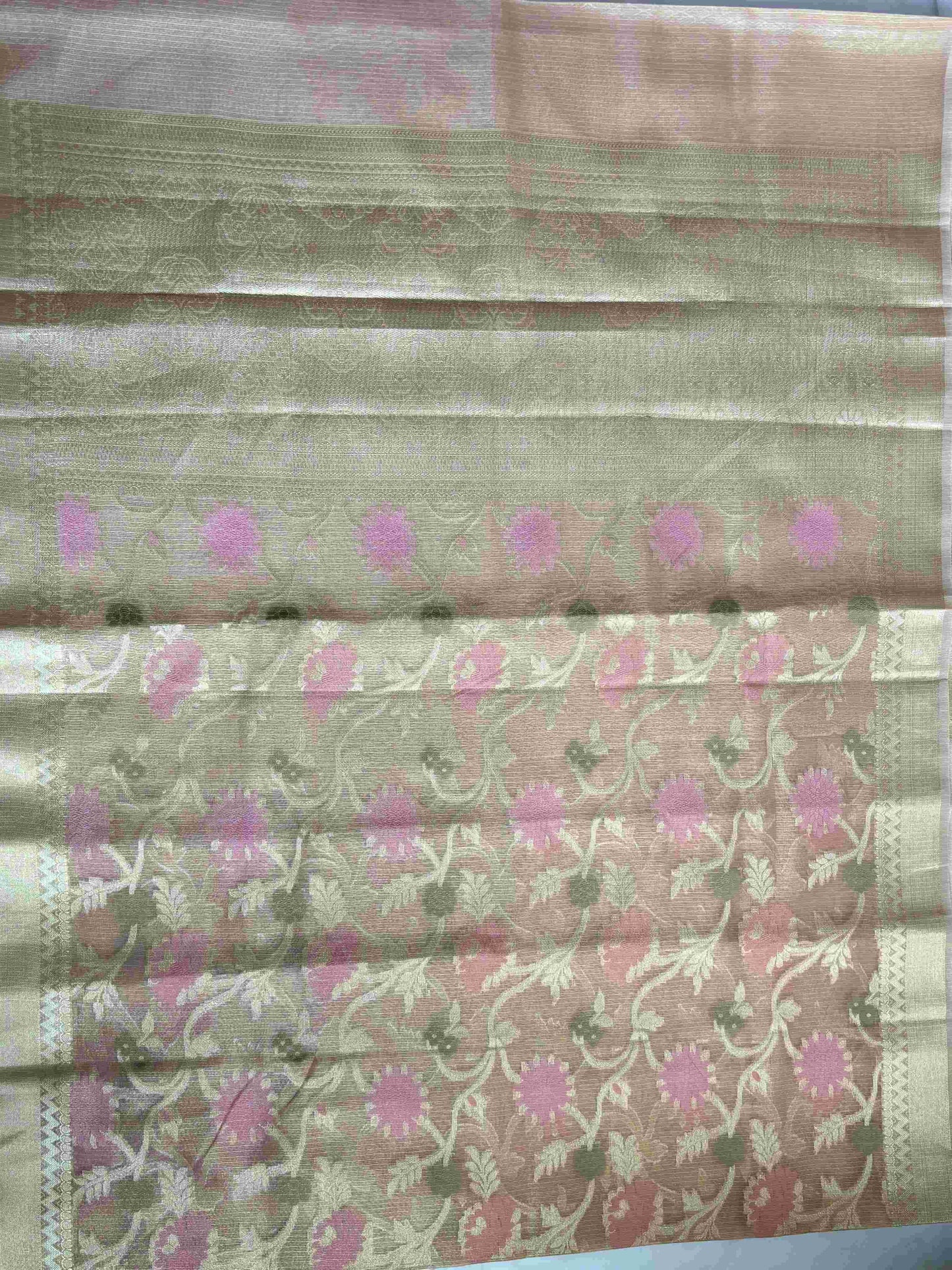 Tissue Plain Muga Silk Saree