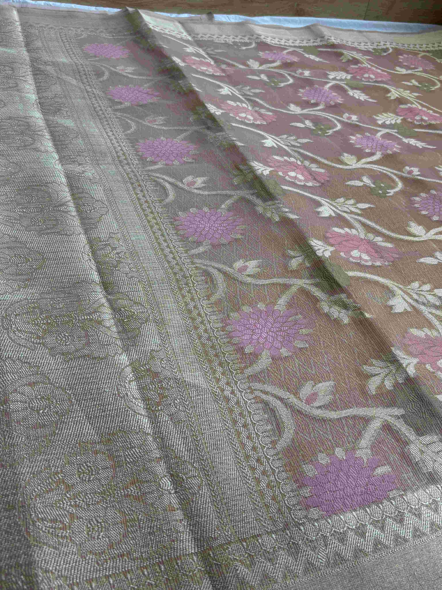 Tissue Plain Muga Silk Saree