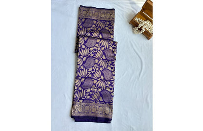 Kataan Silk Purple Saree