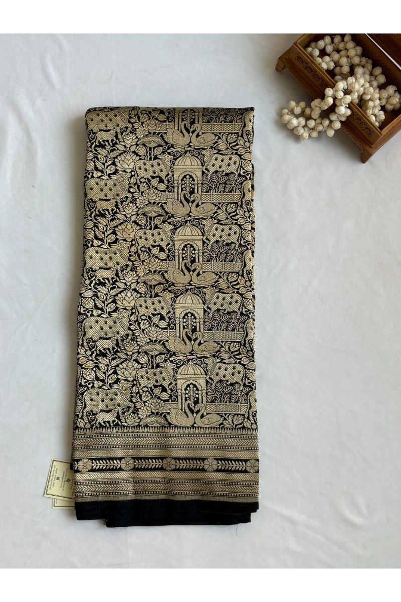 Kataan Silk Black Saree