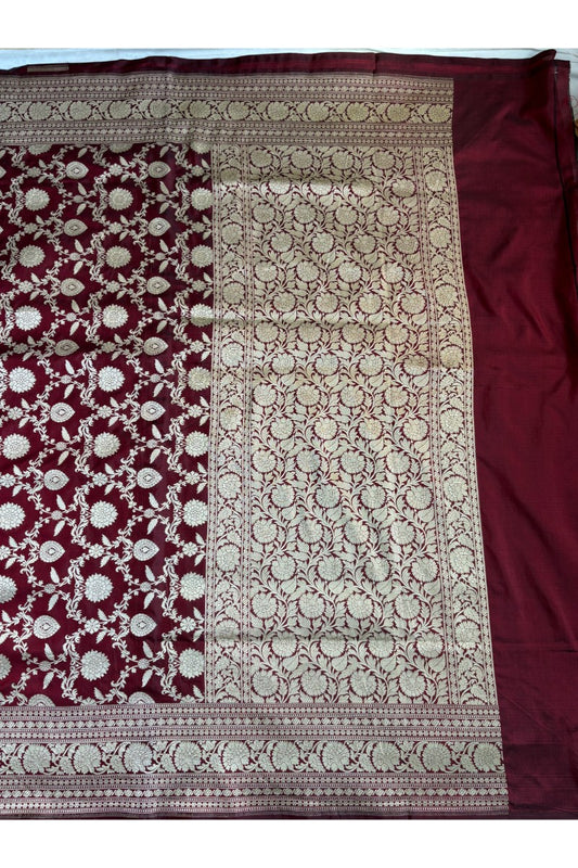 Kataan Silk Maroon Saree