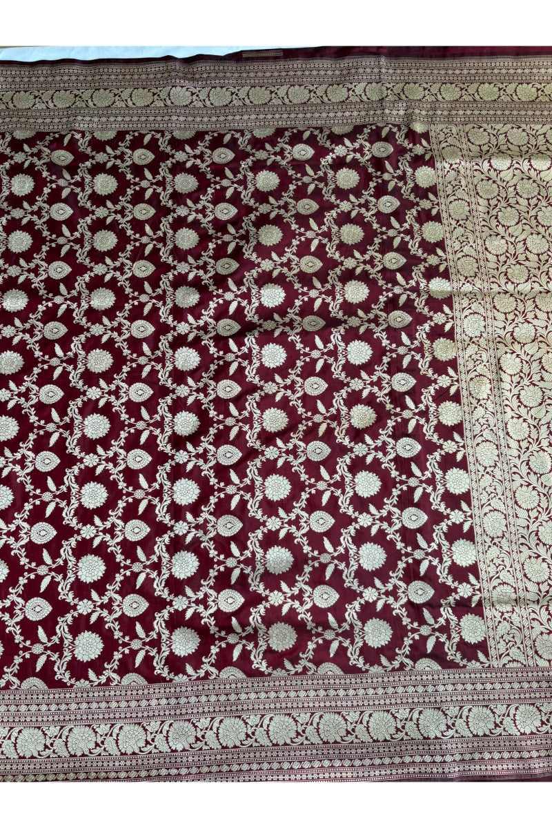 Kataan Silk Maroon Saree