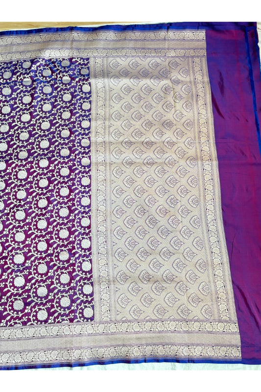 Kataan Silk Purple Saree