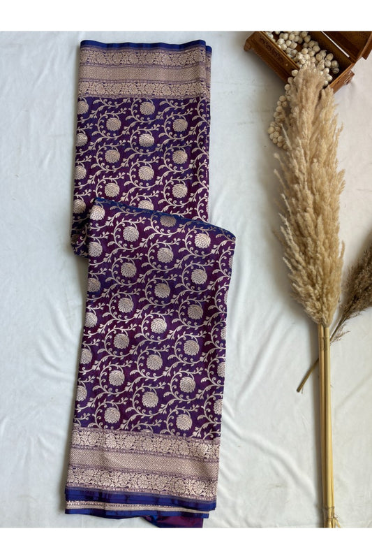 Kataan Silk Purple Saree