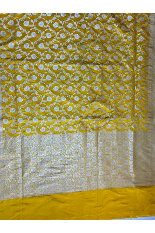 Kataan Silk Yellow Saree