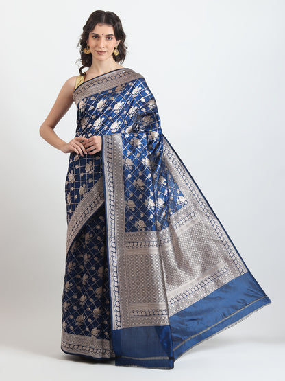 Kataan Silk Blue Saree