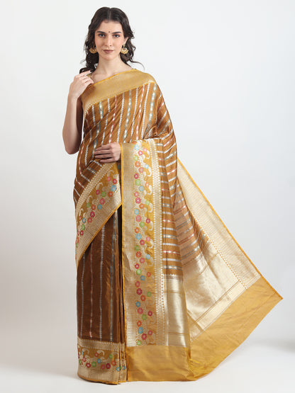 Kataan Silk Mustard Yellow Saree