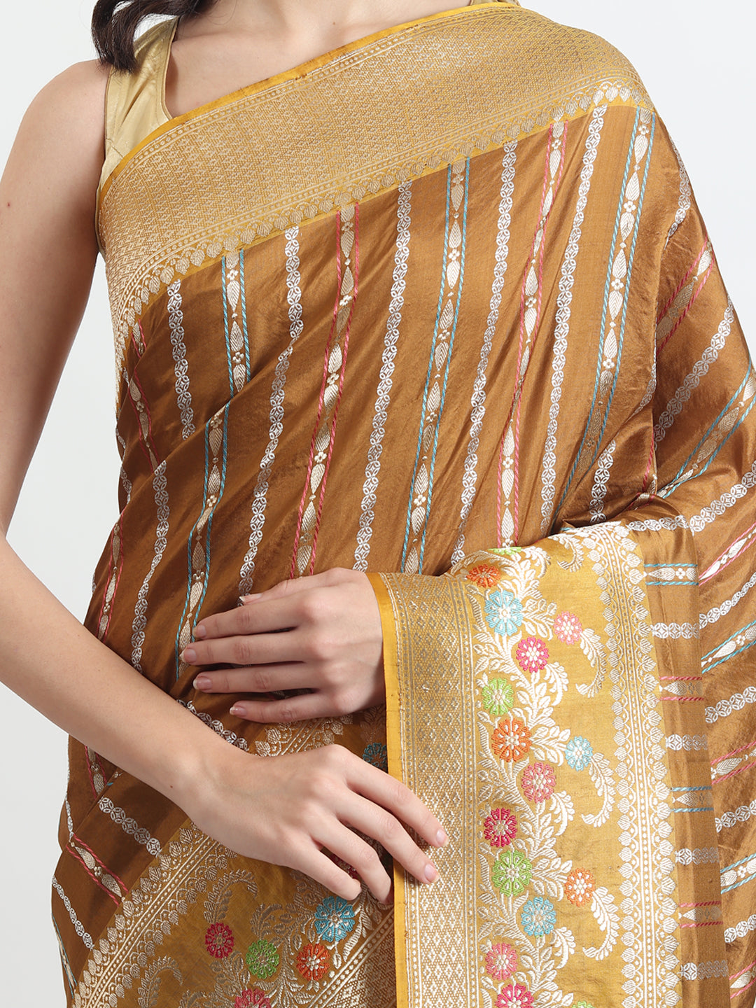 Kataan Silk Mustard Yellow Saree