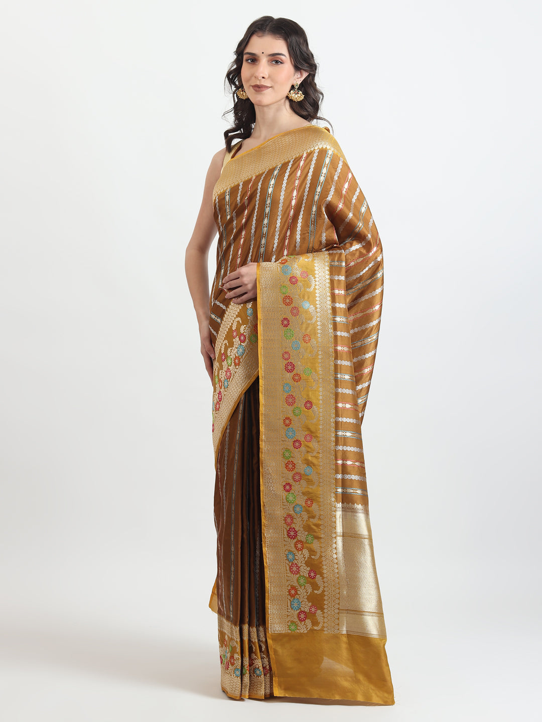 Kataan Silk Mustard Yellow Saree