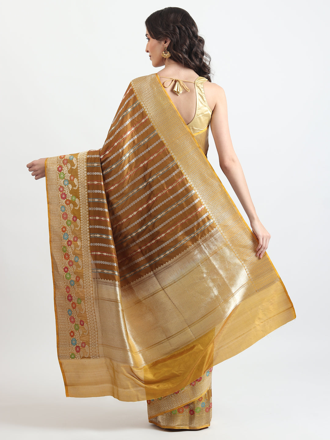 Kataan Silk Mustard Yellow Saree