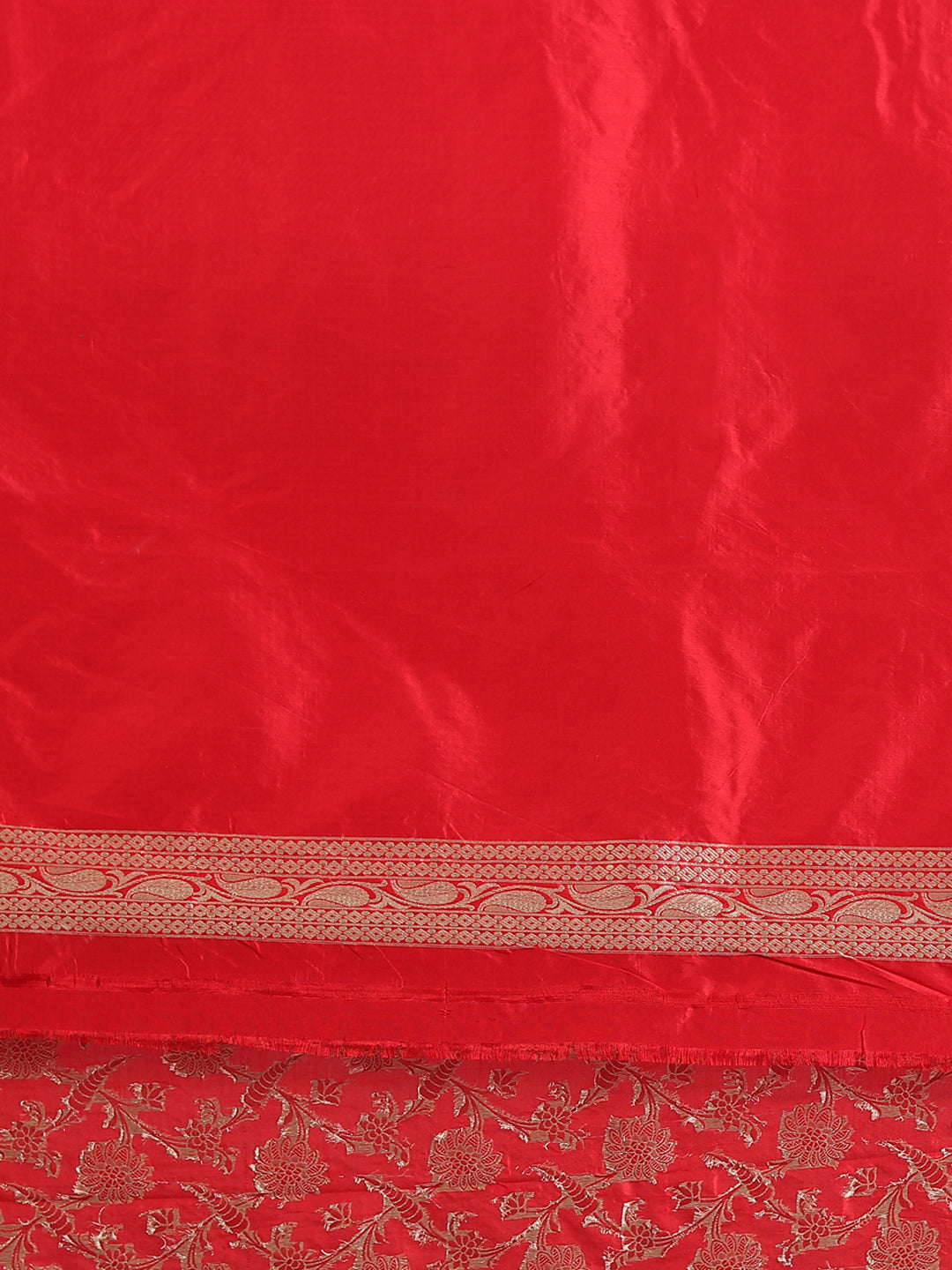 Handloom Kataan Silk Red Saree