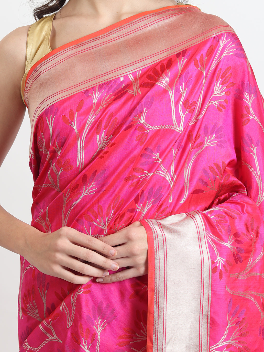 Handloom Kataan Silk Pink Saree