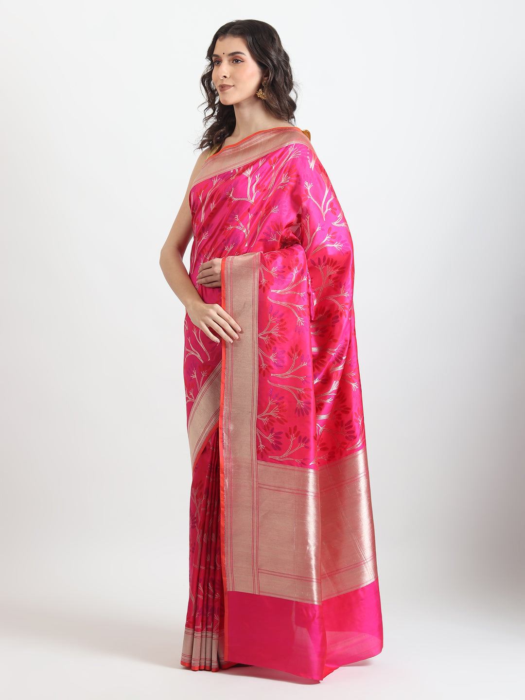 Handloom Kataan Silk Pink Saree