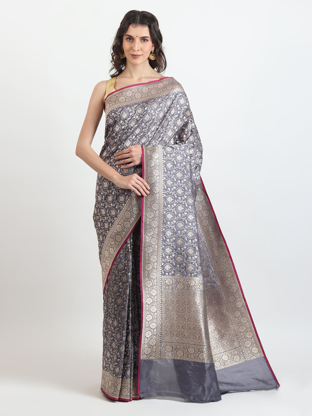 Kataan Silk Cool Blue Saree