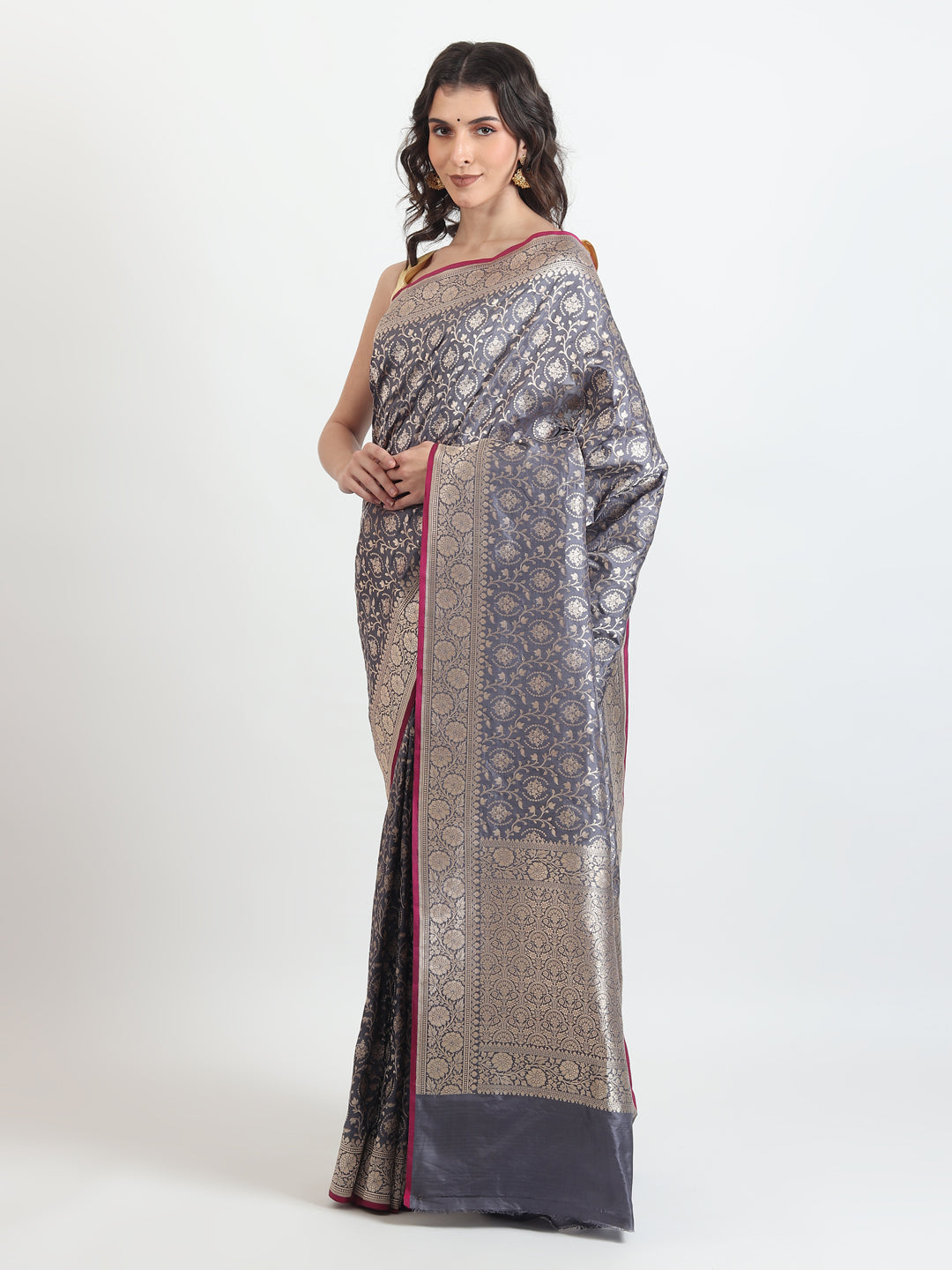 Kataan Silk Cool Blue Saree