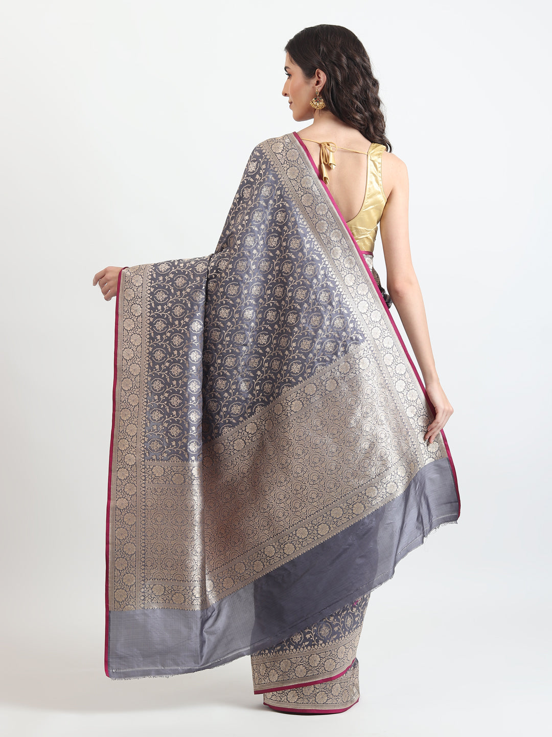 Kataan Silk Cool Blue Saree