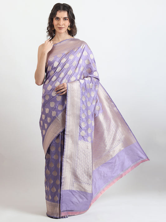 Kataan Silk Purple Saree