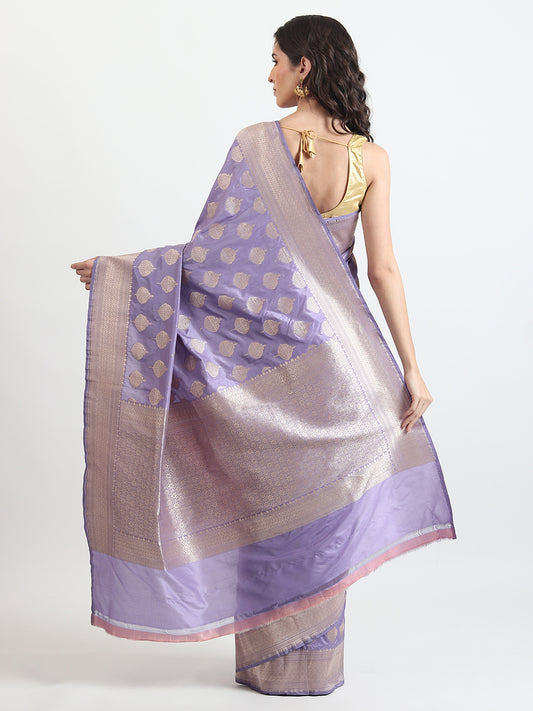 Kataan Silk Purple Saree