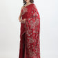 Best Handmade Organza Red Saree