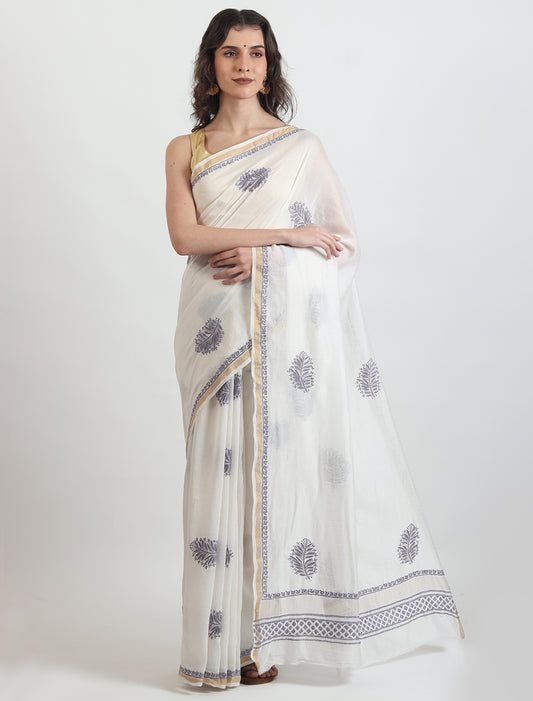 Chanderi Mul Indian Women Saree