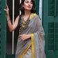 Cotton Silk Saree With Block Print