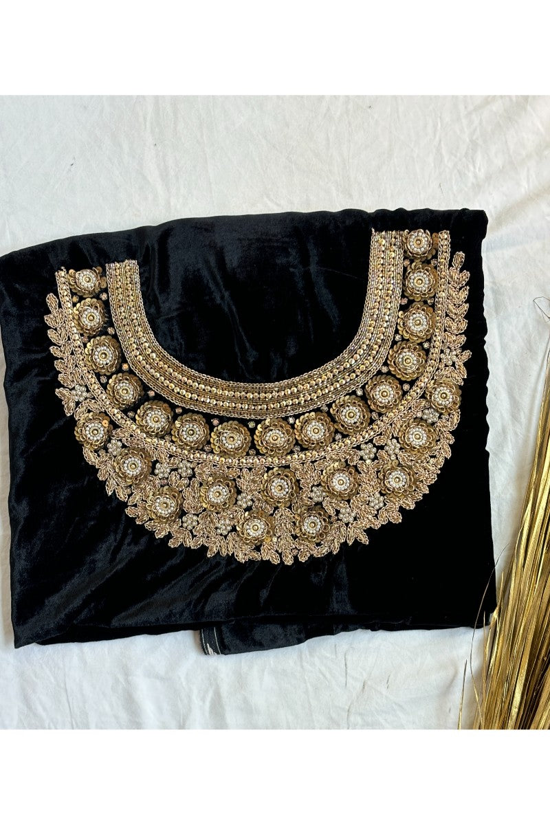 Unstitched Velvet Blouse