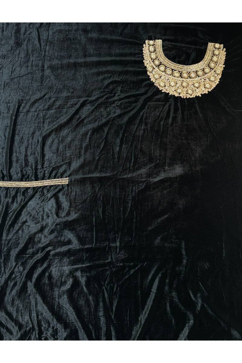 Unstitched Velvet Blouse