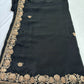 Crepe Black Saree With zardosi Work