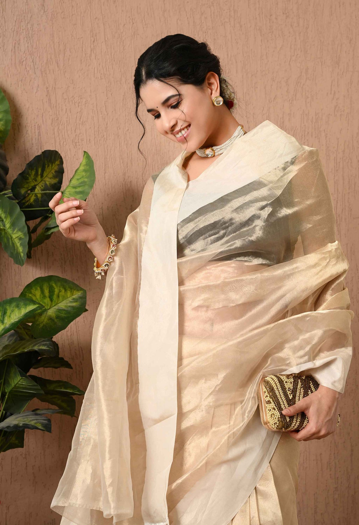 Best Tissue Saree With Satin Border
